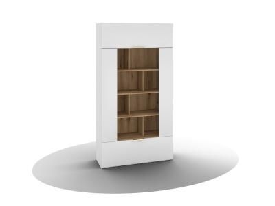 FEDERICA шкаф для книг ШК-02, белый бриллиант/дуб эвок
