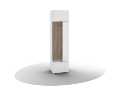 FEDERICA шкаф со стеклом ШС-01, белый бриллиант/дуб эвок