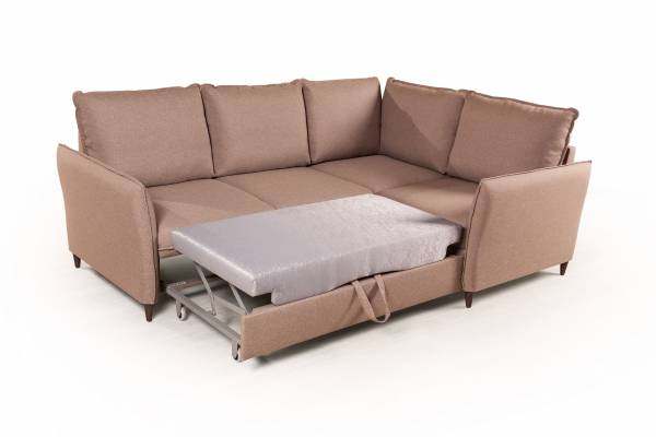 Hans диван-кровать угловой рогожка коричневый