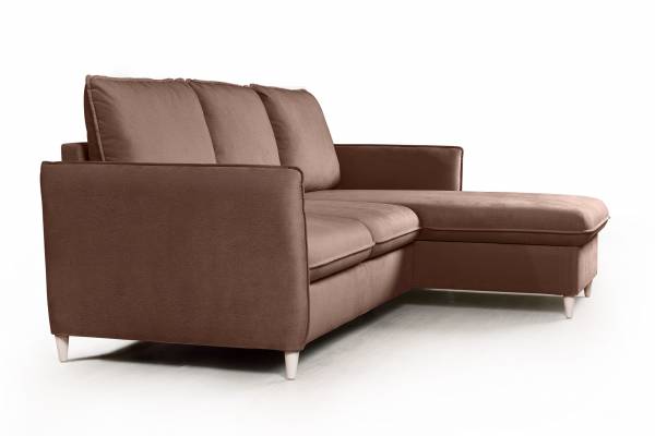 Hans диван-кровать с шезлонгом рогожка коричневый