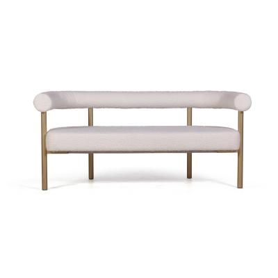 Диван Бигги, букле Turin ivory / опоры золото