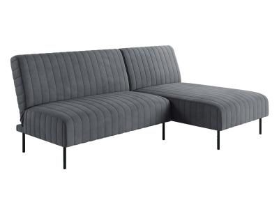 Baccara диван-кровать с шезлонгом, без подлокотников, бархат серый 27