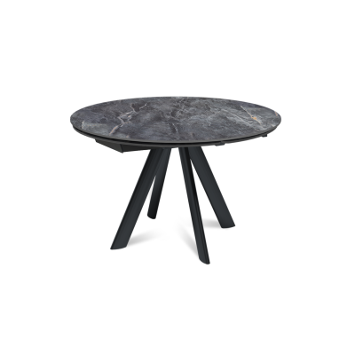 Стол круглый раскладной Орион (120+30+30), керамика глянцевая Bonix Grey