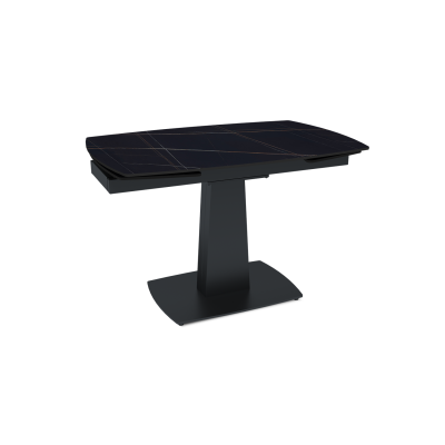 Стол раскладной Вега (120+30+30), бронированная керамика 12 мм, матовая Black Gold