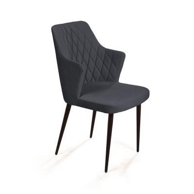 Стул с подлокотниками Хант ромб, бархат 03 / чёрный конус