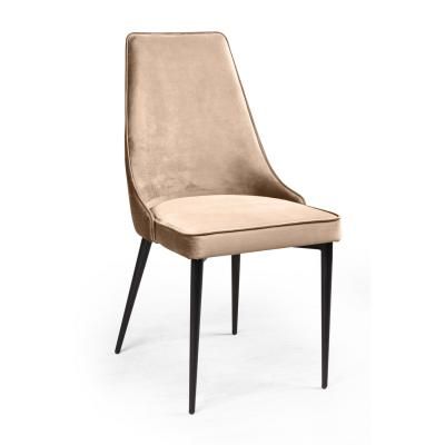 Стул Оливер, бархат бежевый 5/ чёрный конус