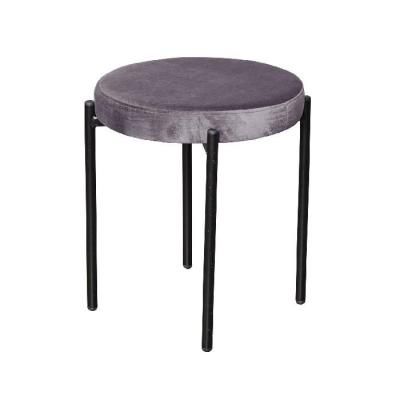 Табурет мягкий Mason, бархат светло-серый 26