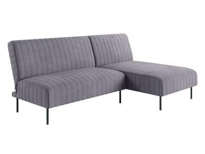 Baccara диван-кровать с шезлонгом, без подлокотников, бархат светло-серый 26
