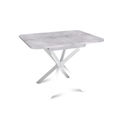 Стол Твист раздвижной (100+30) цемент светлый / опоры белые