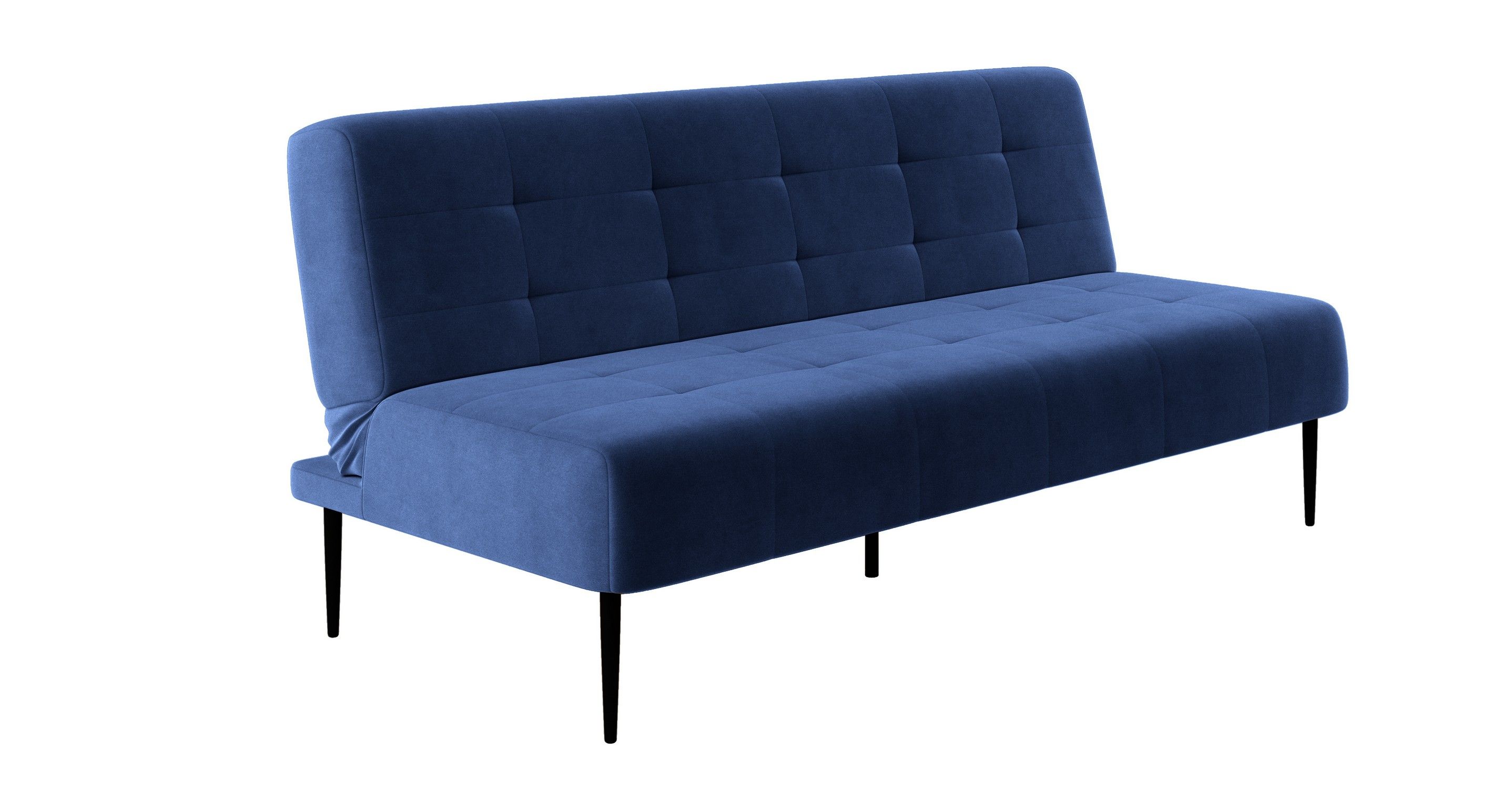 Monaco диван-кровать прямой трехместный, без подлокотников, бархат синий 29