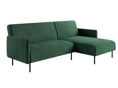Baccara диван-кровать с шезлонгом, с подлокотниками, бархат зеленый 19