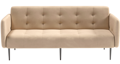 Монако диван-кровать прямой с подлокотниками, трехместный, велюр бежевый Velutto 04
