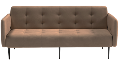 Монако диван-кровать прямой с подлокотниками, трехместный, велюр бежевый Velutto 23