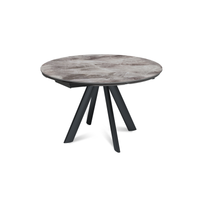 Стол круглый раскладной Орион (120+30+30), керамика глянцевая Italian Light Grey