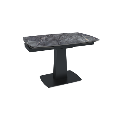 Стол раскладной Вега (120+30+30), бронированная керамика 12 мм, глянцевая Bonix Grey