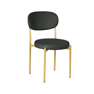 Стул Мейсон, бархат антрацит 14 / опоры золото