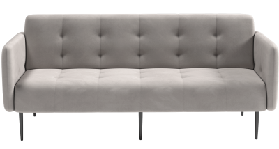 Монако диван-кровать прямой с подлокотниками, трехместный, велюр серый Velutto 52