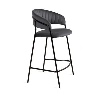 Стул полубарный Келли, бархат серый 27