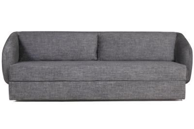 Бабл диван-кровать прямой, механизм «дельфин», микромех Rozy dark grey