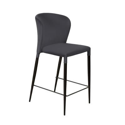 Стул полубарный Альберт, бархат серый 27 /опора конус