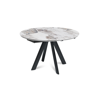 Стол круглый раскладной Орион (120+30+30), керамика глянцевая Pandora