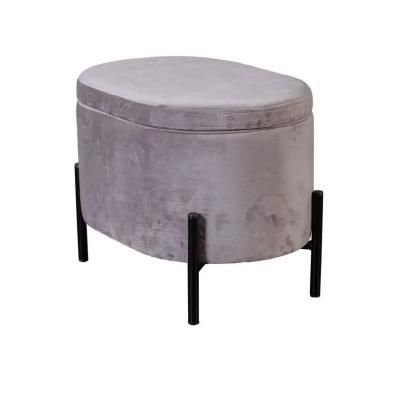 Пуф Grand овальный, бархат серый 27