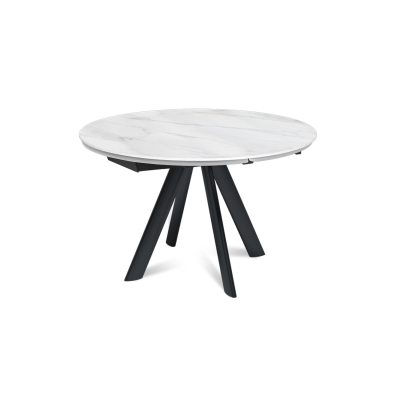 Стол круглый раскладной Орион (120+30+30), керамика матовая Snow Mountain