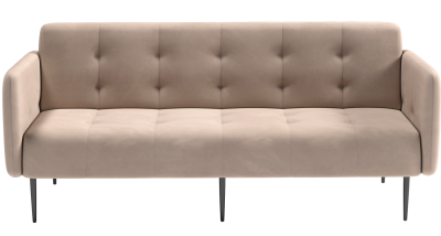 Монако диван-кровать прямой с подлокотниками, трехместный, велюр бежевый Velutto 06