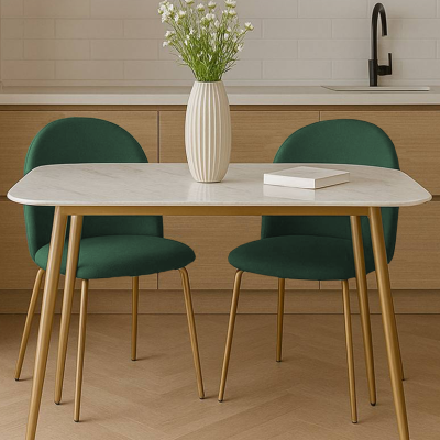 Стул Nord, комплект (2 шт), бархат зеленый 19 / опора золото