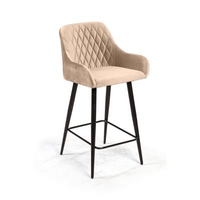 Стул полубарный Роберт, бархат бежевый 5