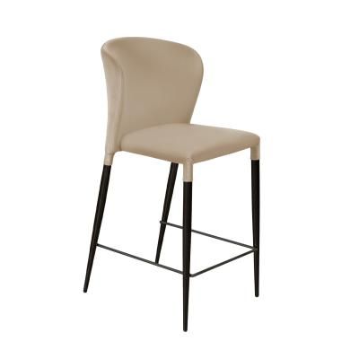 Стул полубарный Альберт, бархат бежевый 5/опора конус