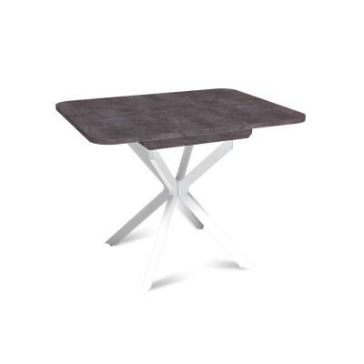 Стол Твист раздвижной (100+30) камень темный / опоры белые