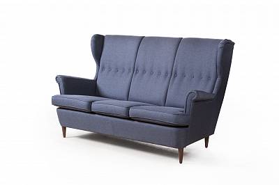 Redford диван прямой трехместный рогожка синий