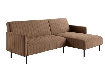 Baccara диван-кровать с шезлонгом, с подлокотниками, бархат коричневый 12