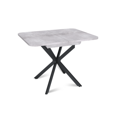 Стол Твист раздвижной (100+30) цемент светлый / опоры черные