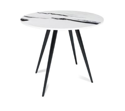 Стол круглый НИК 90, керамика глянцевая Panda White