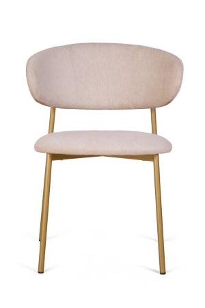 Стул Адель, комплект (2 шт), шенилл Puffy beige / опоры шампань