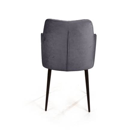 Стул с подлокотниками Hunt ромб, бархат серый 27 / чёрный конус