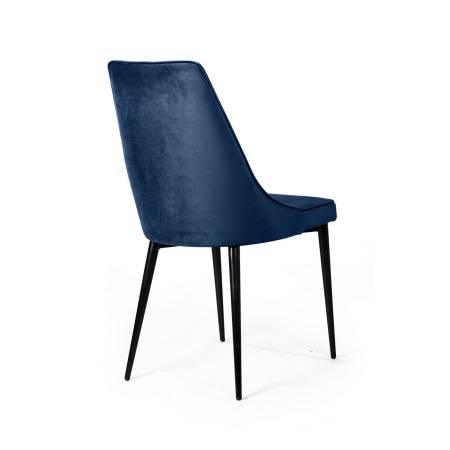 Стул Оливер, бархат синий 29/ чёрный конус