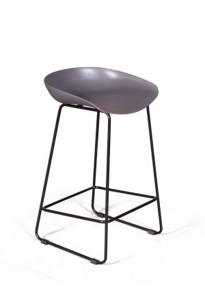 Стул полубарный ЛЕО пластик серый