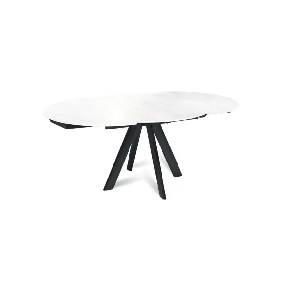 Стол круглый раскладной Орион (120+30+30), керамика глянцевая Snow Mountain