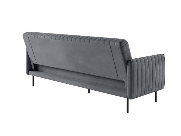 Baccara диван-кровать трехместный прямой с подлокотниками, бархат серый 27