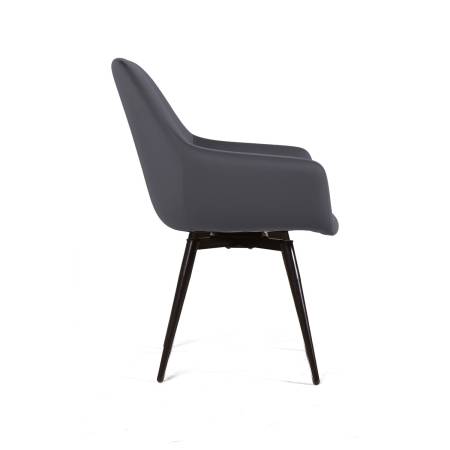 Стул c подлокотниками РИЧ, (комплект 2 шт.) поворотный на 360 градусов, бархат серый 27