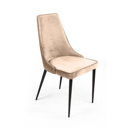Стул Оливер, бархат бежевый 5/ чёрный конус