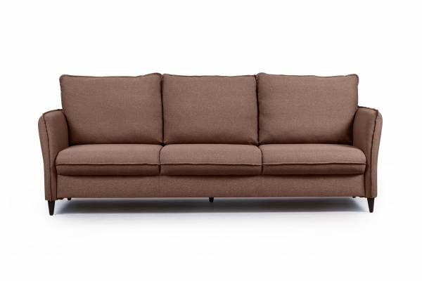 Hans диван-кровать прямой с подлокотниками рогожка коричневый
