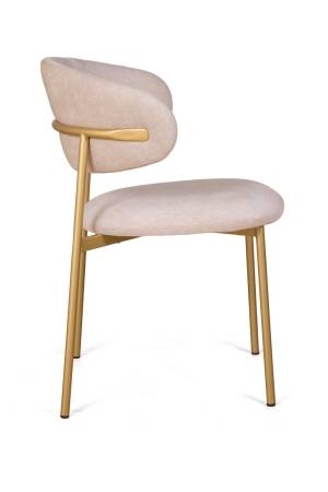 Стул Адель, комплект (2 шт), шенилл Puffy beige / опоры шампань