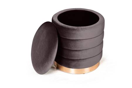 Пуф Фред малый, бархат антрацит 14