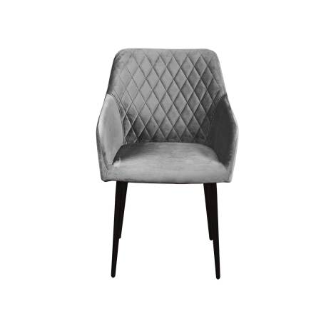 Стул с подлокотниками Роберт, комплект (4шт), бархат светло-серый 26