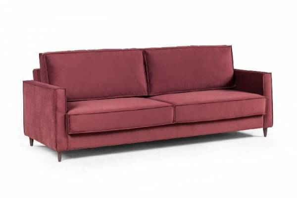 Keln диван-кровать трехместный прямой, велюр красный
