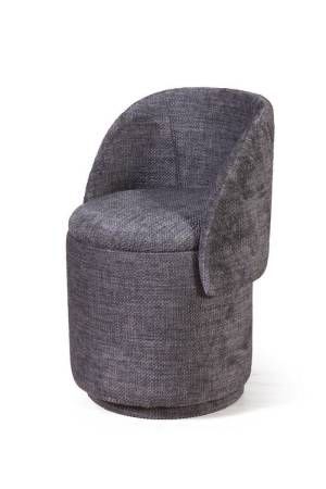 Бабл пуф с кручением, микромех Rozy dark grey